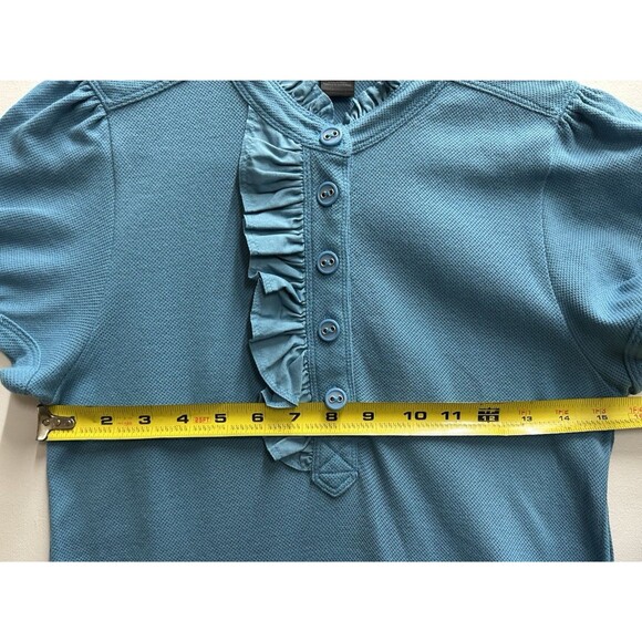 Marc Jacobs women size small Y2K puff short sleeve blue polo top cotton blouse - Picture 6 of 11